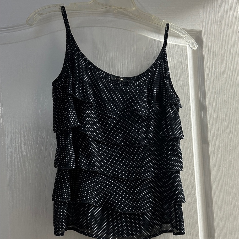 Escada Black and White Layered Camisole